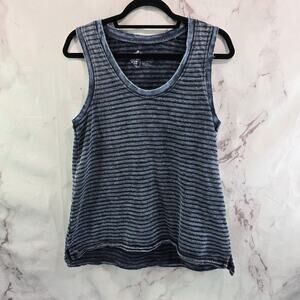 Anthropologie Top Womens Large Blue Tank Striped Pilcro Tie Dye Scoop Neck Boxy